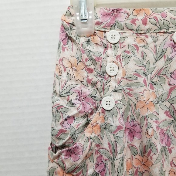 Urban Renewal skirt Medium floral print midi pockets anchor nautical buttons UO - Picture 3 of 9